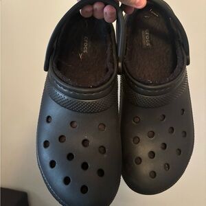 CROCS Mens Fleece Lined Black Clogs